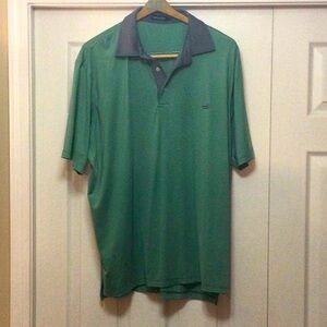 Southern Marsh Men's Green and Gray striped Polo Shirt